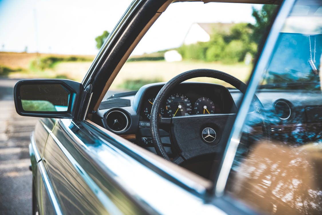 Clean Mercedes Car With Window Down